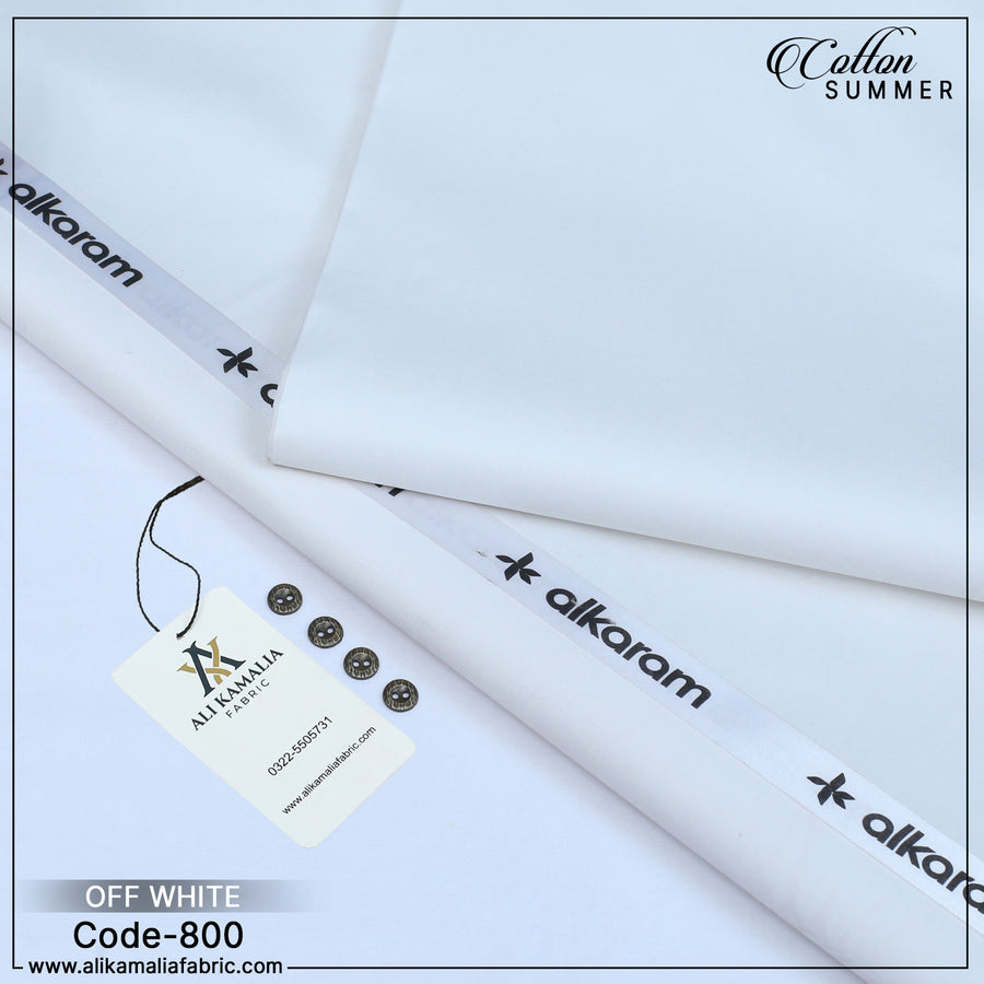 Premium cotton fabric white color